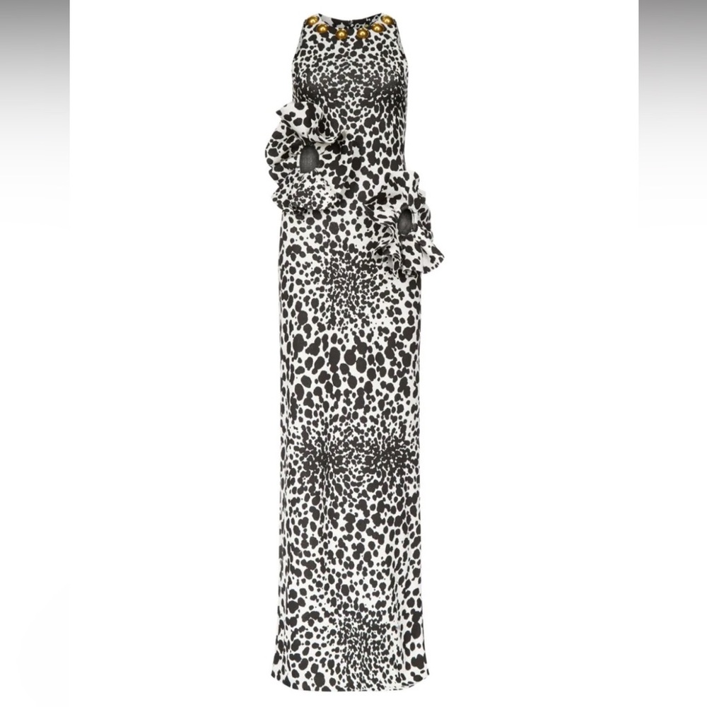 A R E A - Dalmatian jacquard maxi dress